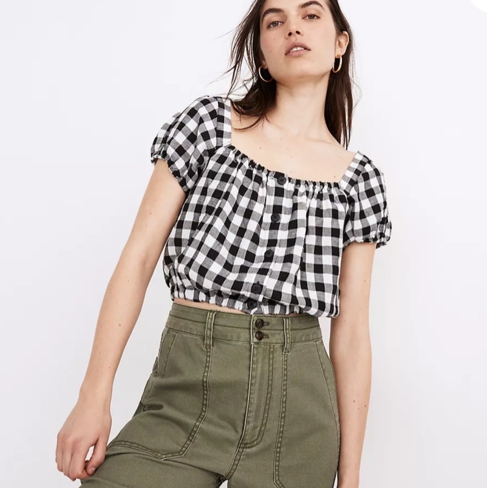 MADEWELL Cropped Top- Gingham size S